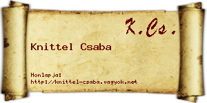 Knittel Csaba névjegykártya