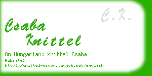 csaba knittel business card